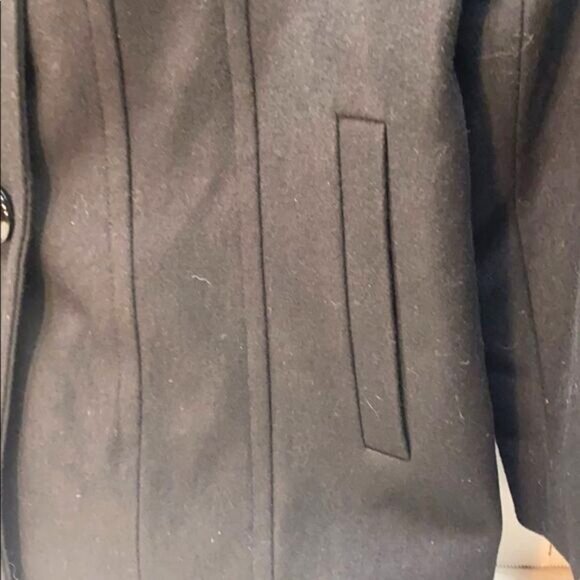 London Fog Womens Mid-Length Wool Blend Coat With Button Front & Pockets - Picture 3 of 5